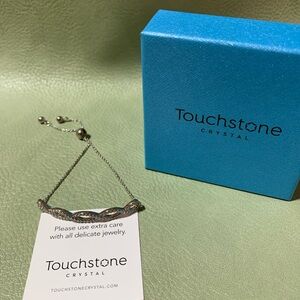 Touchstone Crystal Silver-Tone Crystal Accent Bracelet